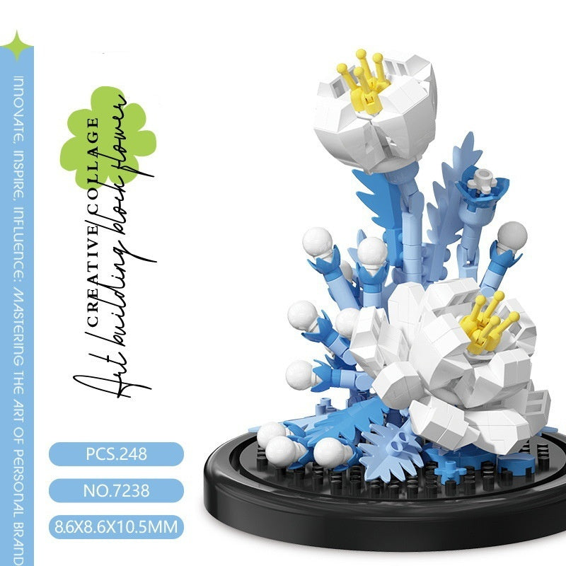 Dust Cover Building Blocks Flowers Children's Assembly Toys